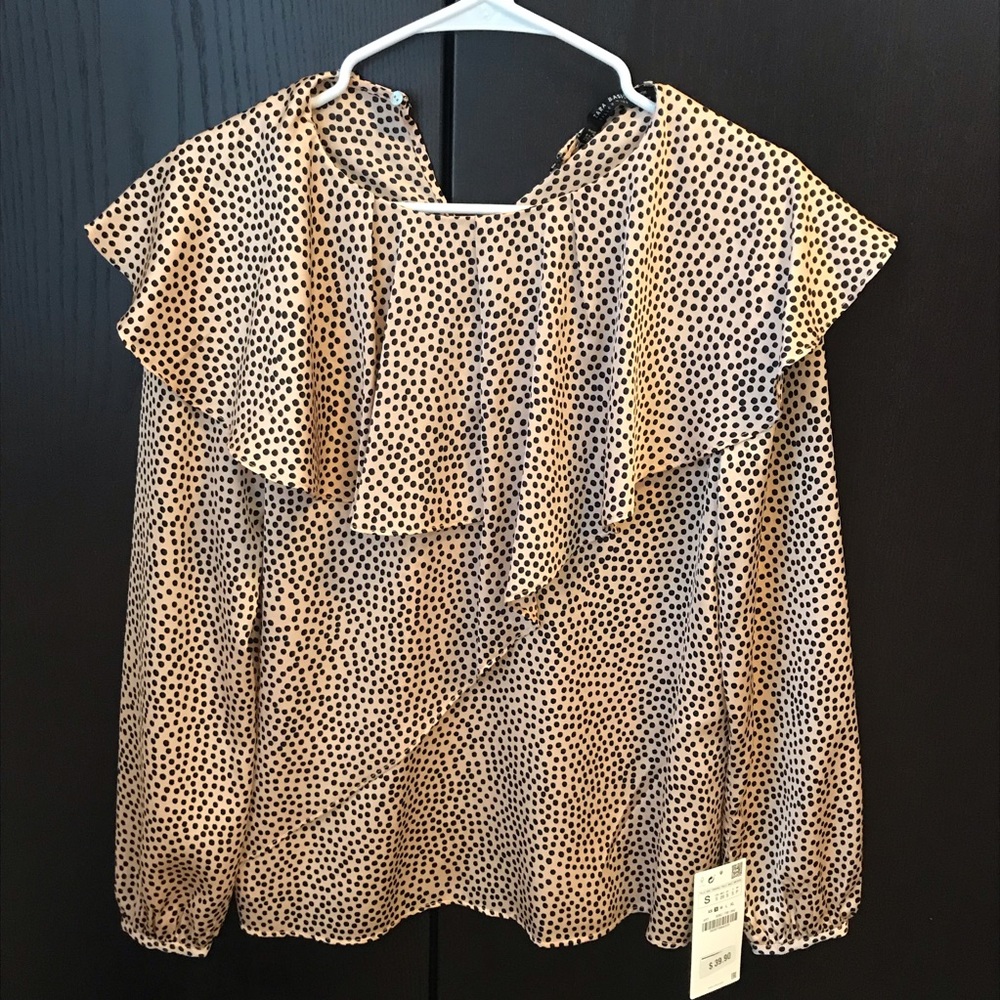 Zara Polka Dot Satin Top